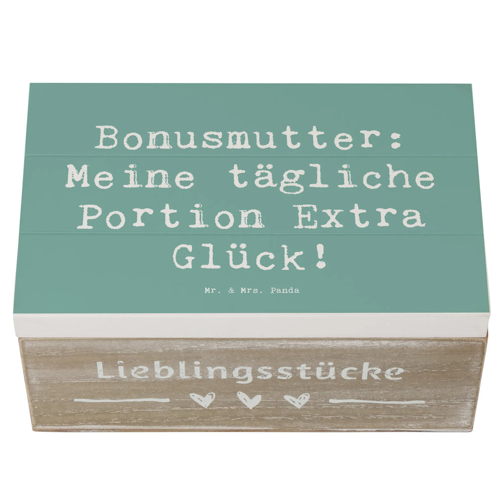 Holzkiste Spruch Bonusmutter Glück Holzkiste, Kiste, Schatzkiste, Truhe, Schatulle, XXL, Erinnerungsbox, Erinnerungskiste, Dekokiste, Aufbewahrungsbox, Geschenkbox, Geschenkdose, Familie, Vatertag, Muttertag, Bruder, Schwester, Mama, Papa, Oma, Opa