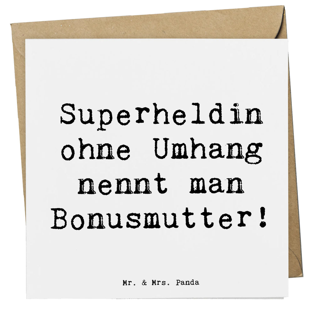 Deluxe Karte Spruch Bonusmutter Superheld Karte, Grußkarte, Klappkarte, Einladungskarte, Glückwunschkarte, Hochzeitskarte, Geburtstagskarte, Hochwertige Grußkarte, Hochwertige Klappkarte, Familie, Vatertag, Muttertag, Bruder, Schwester, Mama, Papa, Oma, Opa