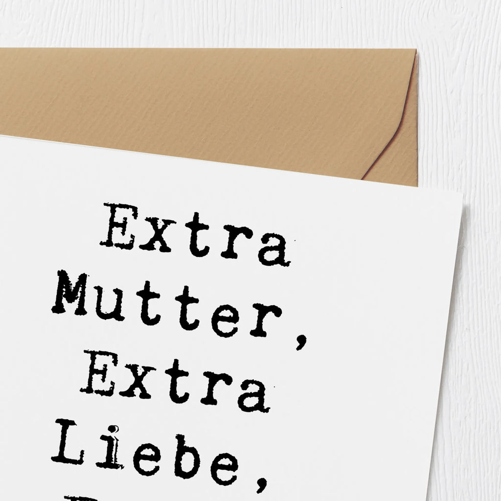 Deluxe Karte Spruch Bonusmutter Extra Liebe Karte, Grußkarte, Klappkarte, Einladungskarte, Glückwunschkarte, Hochzeitskarte, Geburtstagskarte, Hochwertige Grußkarte, Hochwertige Klappkarte, Familie, Vatertag, Muttertag, Bruder, Schwester, Mama, Papa, Oma, Opa