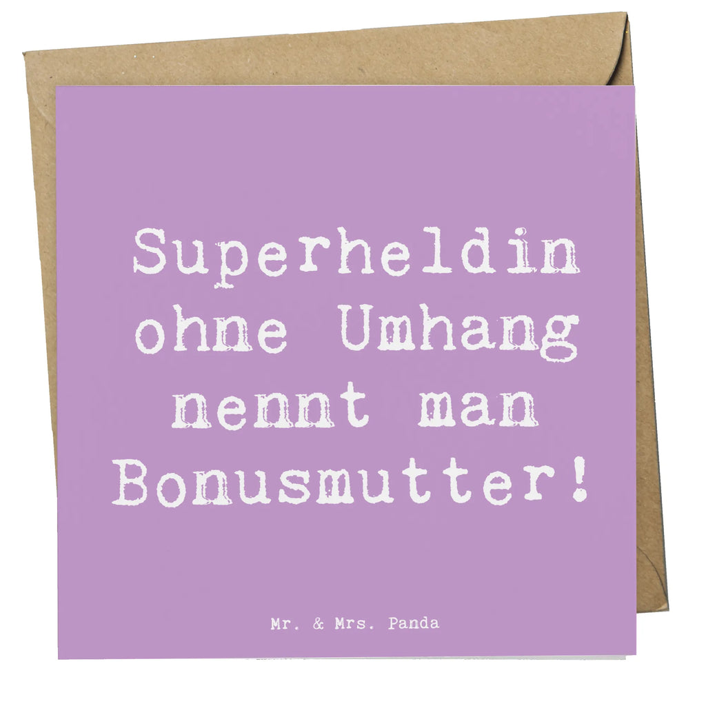 Deluxe Karte Spruch Bonusmutter Superheld Karte, Grußkarte, Klappkarte, Einladungskarte, Glückwunschkarte, Hochzeitskarte, Geburtstagskarte, Hochwertige Grußkarte, Hochwertige Klappkarte, Familie, Vatertag, Muttertag, Bruder, Schwester, Mama, Papa, Oma, Opa