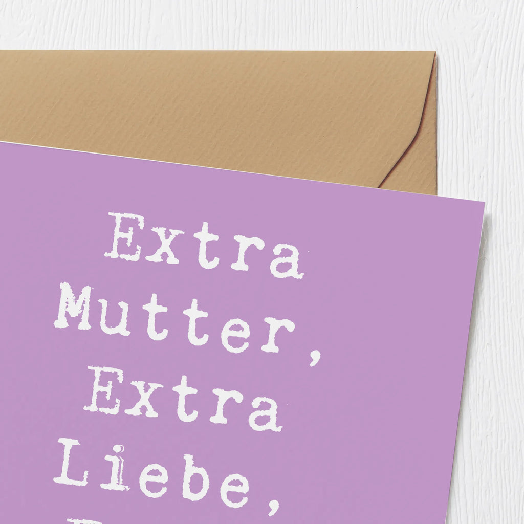 Deluxe Karte Spruch Bonusmutter Extra Liebe Karte, Grußkarte, Klappkarte, Einladungskarte, Glückwunschkarte, Hochzeitskarte, Geburtstagskarte, Hochwertige Grußkarte, Hochwertige Klappkarte, Familie, Vatertag, Muttertag, Bruder, Schwester, Mama, Papa, Oma, Opa