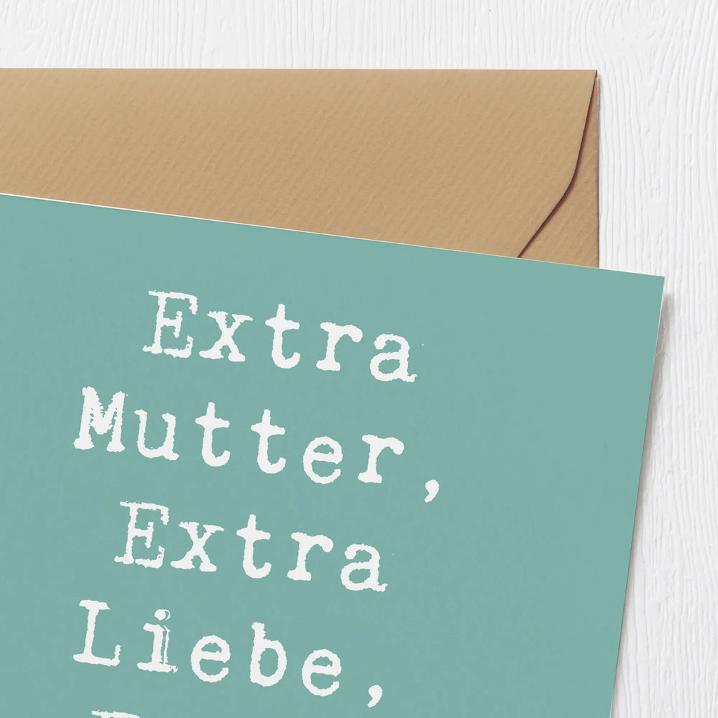 Deluxe Karte Spruch Bonusmutter Extra Liebe Karte, Grußkarte, Klappkarte, Einladungskarte, Glückwunschkarte, Hochzeitskarte, Geburtstagskarte, Hochwertige Grußkarte, Hochwertige Klappkarte, Familie, Vatertag, Muttertag, Bruder, Schwester, Mama, Papa, Oma, Opa