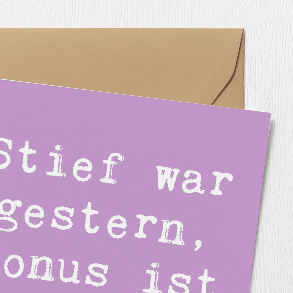 Deluxe Karte Spruch Bonusvater Freude Karte, Grußkarte, Klappkarte, Einladungskarte, Glückwunschkarte, Hochzeitskarte, Geburtstagskarte, Hochwertige Grußkarte, Hochwertige Klappkarte, Familie, Vatertag, Muttertag, Bruder, Schwester, Mama, Papa, Oma, Opa