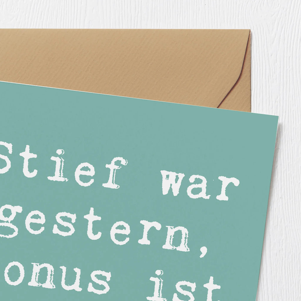 Deluxe Karte Spruch Bonusvater Freude Karte, Grußkarte, Klappkarte, Einladungskarte, Glückwunschkarte, Hochzeitskarte, Geburtstagskarte, Hochwertige Grußkarte, Hochwertige Klappkarte, Familie, Vatertag, Muttertag, Bruder, Schwester, Mama, Papa, Oma, Opa