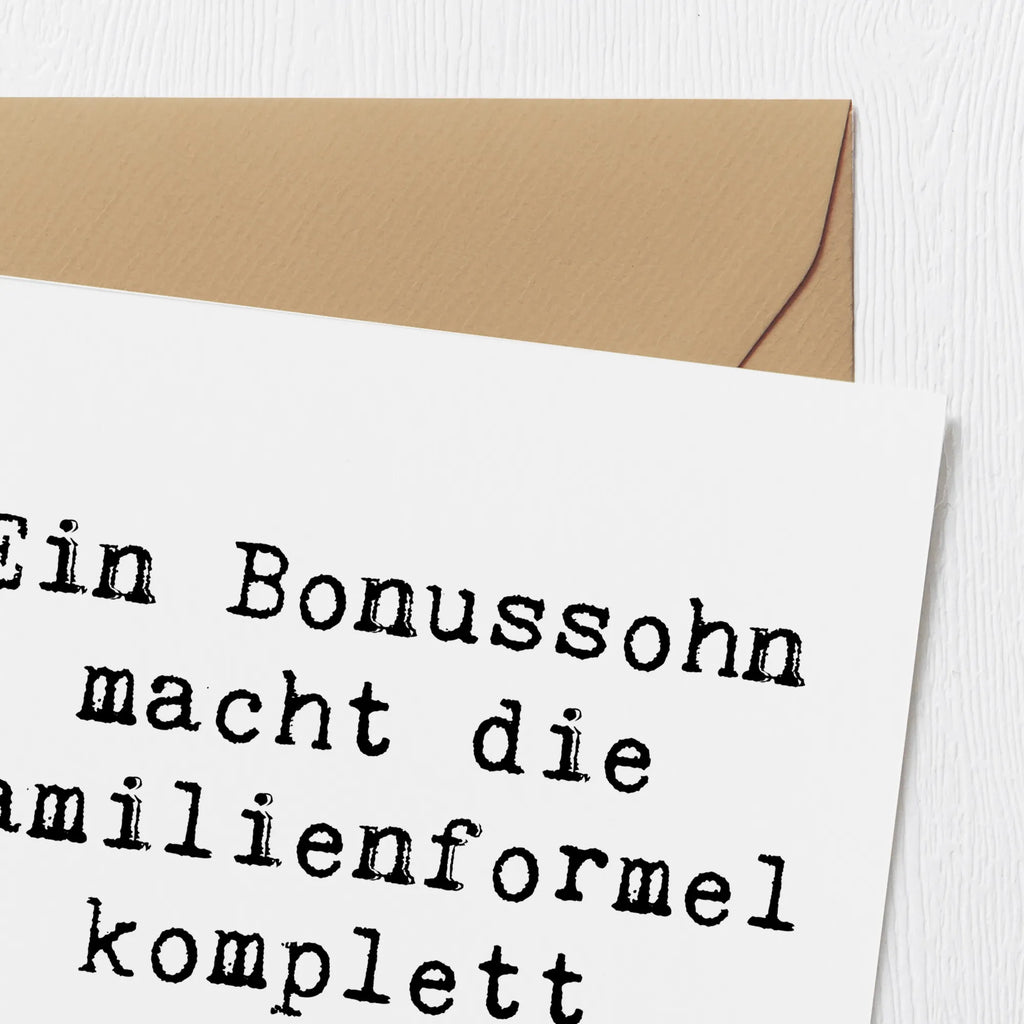 Deluxe Karte Spruch Unschlagbarer Bonussohn Karte, Grußkarte, Klappkarte, Einladungskarte, Glückwunschkarte, Hochzeitskarte, Geburtstagskarte, Hochwertige Grußkarte, Hochwertige Klappkarte, Familie, Vatertag, Muttertag, Bruder, Schwester, Mama, Papa, Oma, Opa