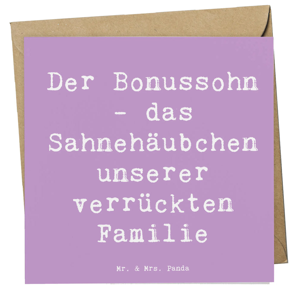 Deluxe Karte Spruch Der Bonussohn Karte, Grußkarte, Klappkarte, Einladungskarte, Glückwunschkarte, Hochzeitskarte, Geburtstagskarte, Hochwertige Grußkarte, Hochwertige Klappkarte, Familie, Vatertag, Muttertag, Bruder, Schwester, Mama, Papa, Oma, Opa