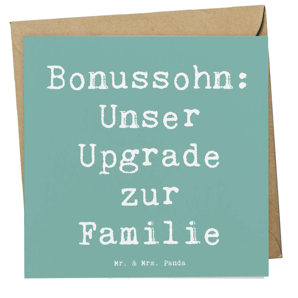 Deluxe Karte Spruch Bonussohn Wertschätzung Karte, Grußkarte, Klappkarte, Einladungskarte, Glückwunschkarte, Hochzeitskarte, Geburtstagskarte, Hochwertige Grußkarte, Hochwertige Klappkarte, Familie, Vatertag, Muttertag, Bruder, Schwester, Mama, Papa, Oma, Opa