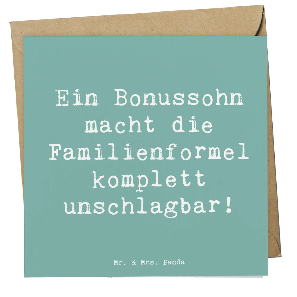 Deluxe Karte Spruch Unschlagbarer Bonussohn Karte, Grußkarte, Klappkarte, Einladungskarte, Glückwunschkarte, Hochzeitskarte, Geburtstagskarte, Hochwertige Grußkarte, Hochwertige Klappkarte, Familie, Vatertag, Muttertag, Bruder, Schwester, Mama, Papa, Oma, Opa