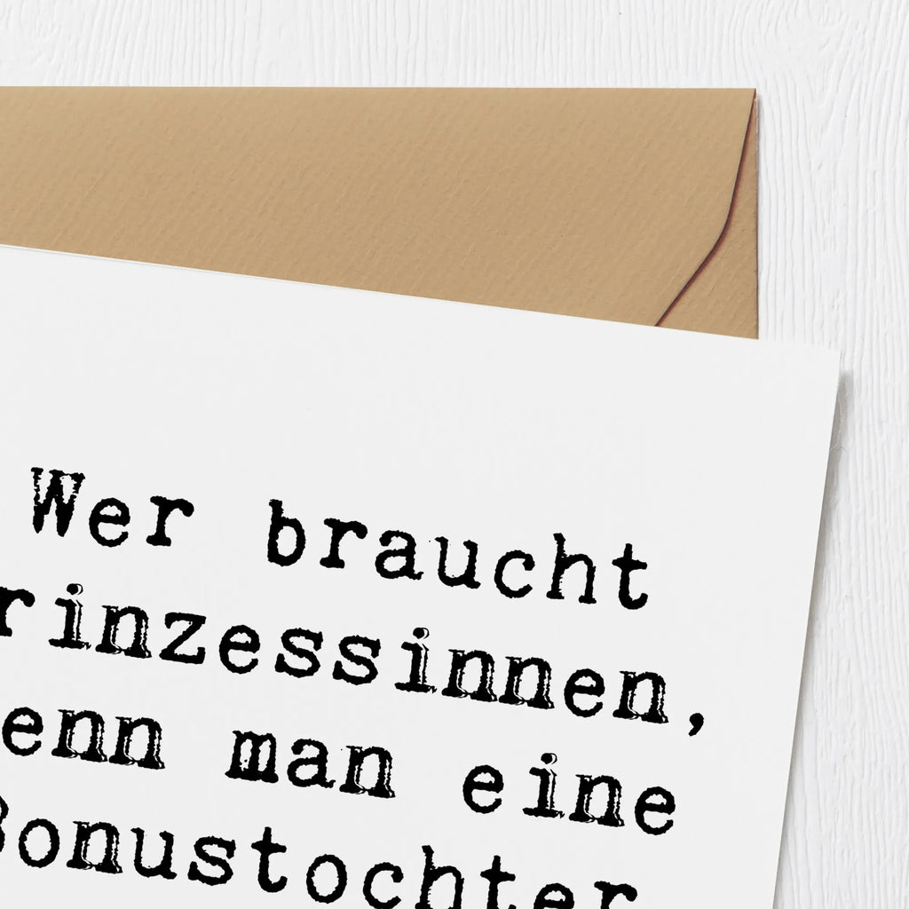 Deluxe Karte Spruch Bonustochter Karte, Grußkarte, Klappkarte, Einladungskarte, Glückwunschkarte, Hochzeitskarte, Geburtstagskarte, Hochwertige Grußkarte, Hochwertige Klappkarte, Familie, Vatertag, Muttertag, Bruder, Schwester, Mama, Papa, Oma, Opa