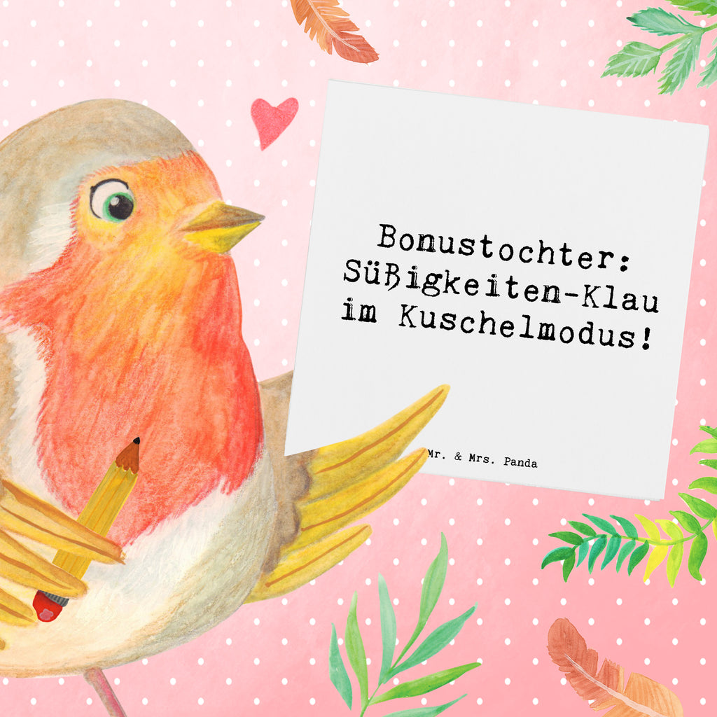 Deluxe Karte Spruch Bonustochter Überraschungen Karte, Grußkarte, Klappkarte, Einladungskarte, Glückwunschkarte, Hochzeitskarte, Geburtstagskarte, Hochwertige Grußkarte, Hochwertige Klappkarte, Familie, Vatertag, Muttertag, Bruder, Schwester, Mama, Papa, Oma, Opa