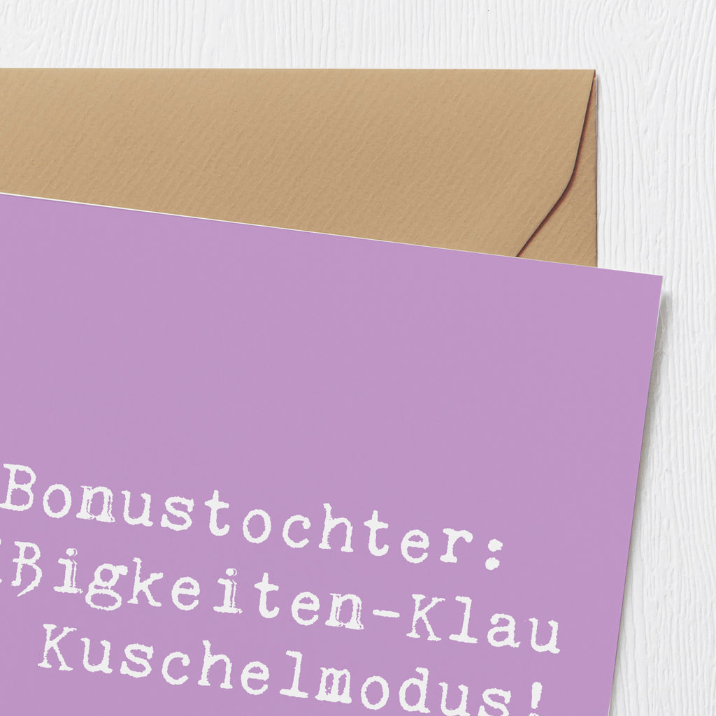 Deluxe Karte Spruch Bonustochter Überraschungen Karte, Grußkarte, Klappkarte, Einladungskarte, Glückwunschkarte, Hochzeitskarte, Geburtstagskarte, Hochwertige Grußkarte, Hochwertige Klappkarte, Familie, Vatertag, Muttertag, Bruder, Schwester, Mama, Papa, Oma, Opa