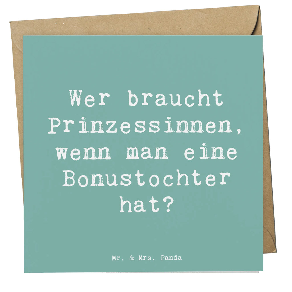 Deluxe Karte Spruch Bonustochter Karte, Grußkarte, Klappkarte, Einladungskarte, Glückwunschkarte, Hochzeitskarte, Geburtstagskarte, Hochwertige Grußkarte, Hochwertige Klappkarte, Familie, Vatertag, Muttertag, Bruder, Schwester, Mama, Papa, Oma, Opa