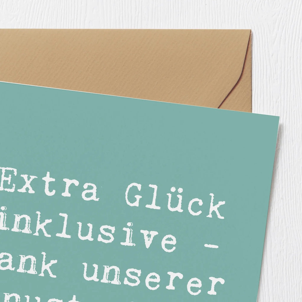 Deluxe Karte Spruch Bonustochter Glück Karte, Grußkarte, Klappkarte, Einladungskarte, Glückwunschkarte, Hochzeitskarte, Geburtstagskarte, Hochwertige Grußkarte, Hochwertige Klappkarte, Familie, Vatertag, Muttertag, Bruder, Schwester, Mama, Papa, Oma, Opa