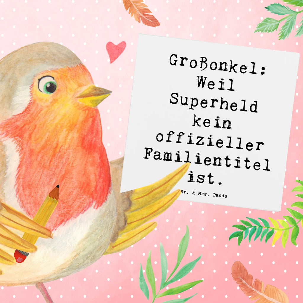 Deluxe Karte Spruch Großonkel Superheld Karte, Grußkarte, Klappkarte, Einladungskarte, Glückwunschkarte, Hochzeitskarte, Geburtstagskarte, Hochwertige Grußkarte, Hochwertige Klappkarte, Familie, Vatertag, Muttertag, Bruder, Schwester, Mama, Papa, Oma, Opa