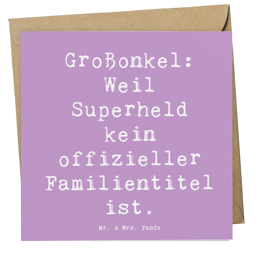 Deluxe Karte Spruch Großonkel Superheld Karte, Grußkarte, Klappkarte, Einladungskarte, Glückwunschkarte, Hochzeitskarte, Geburtstagskarte, Hochwertige Grußkarte, Hochwertige Klappkarte, Familie, Vatertag, Muttertag, Bruder, Schwester, Mama, Papa, Oma, Opa