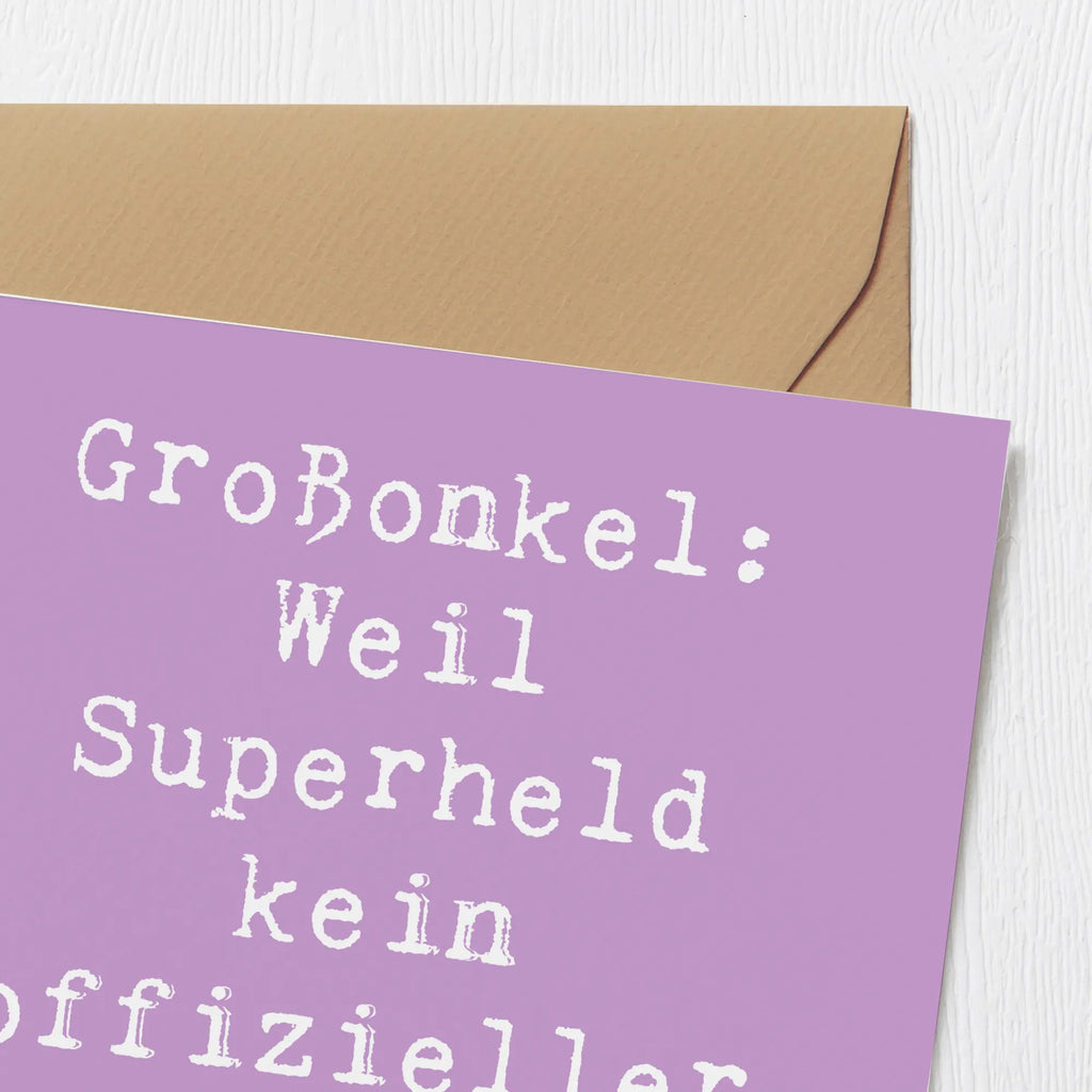 Deluxe Karte Spruch Großonkel Superheld Karte, Grußkarte, Klappkarte, Einladungskarte, Glückwunschkarte, Hochzeitskarte, Geburtstagskarte, Hochwertige Grußkarte, Hochwertige Klappkarte, Familie, Vatertag, Muttertag, Bruder, Schwester, Mama, Papa, Oma, Opa