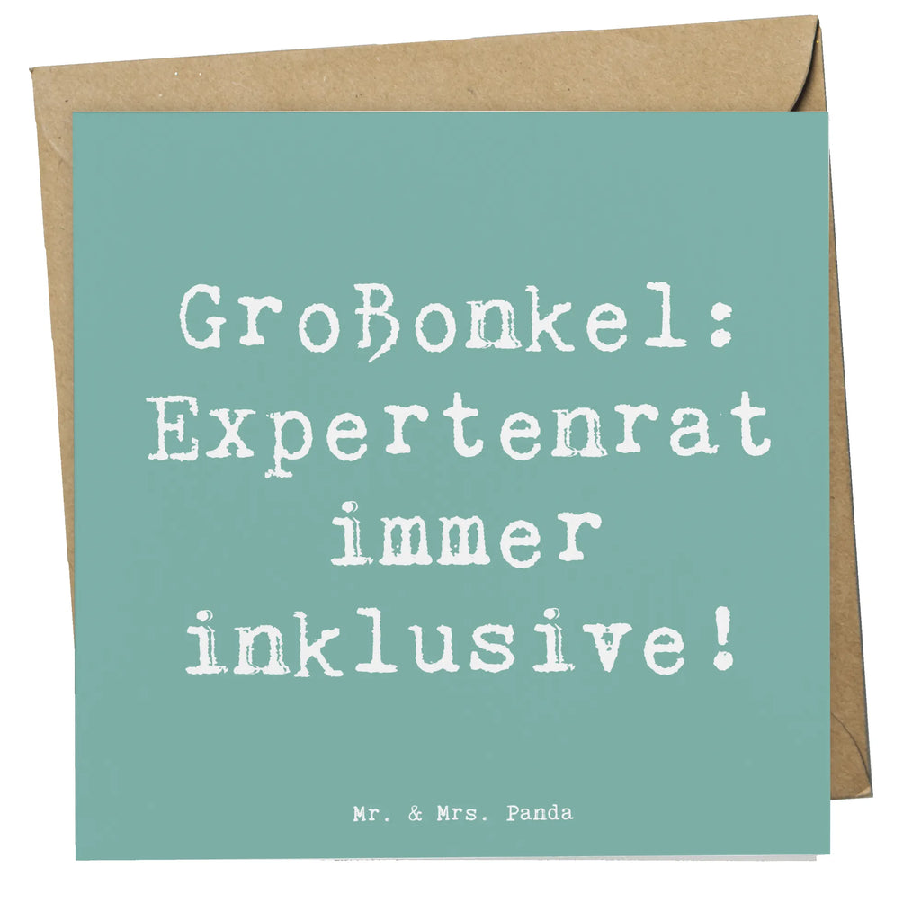 Deluxe Karte Spruch Großonkel Rat Karte, Grußkarte, Klappkarte, Einladungskarte, Glückwunschkarte, Hochzeitskarte, Geburtstagskarte, Hochwertige Grußkarte, Hochwertige Klappkarte, Familie, Vatertag, Muttertag, Bruder, Schwester, Mama, Papa, Oma, Opa