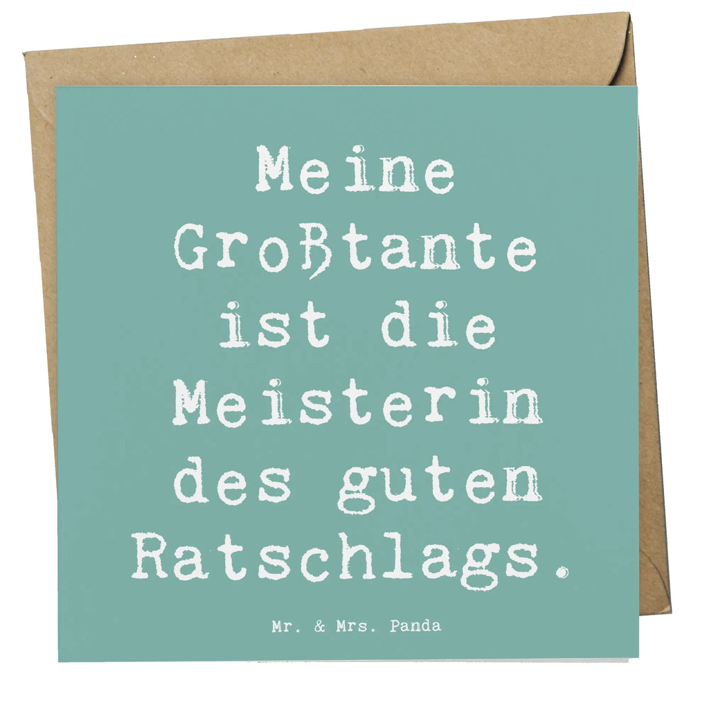 Deluxe Karte Spruch Großtante Ratschlag Karte, Grußkarte, Klappkarte, Einladungskarte, Glückwunschkarte, Hochzeitskarte, Geburtstagskarte, Hochwertige Grußkarte, Hochwertige Klappkarte, Familie, Vatertag, Muttertag, Bruder, Schwester, Mama, Papa, Oma, Opa