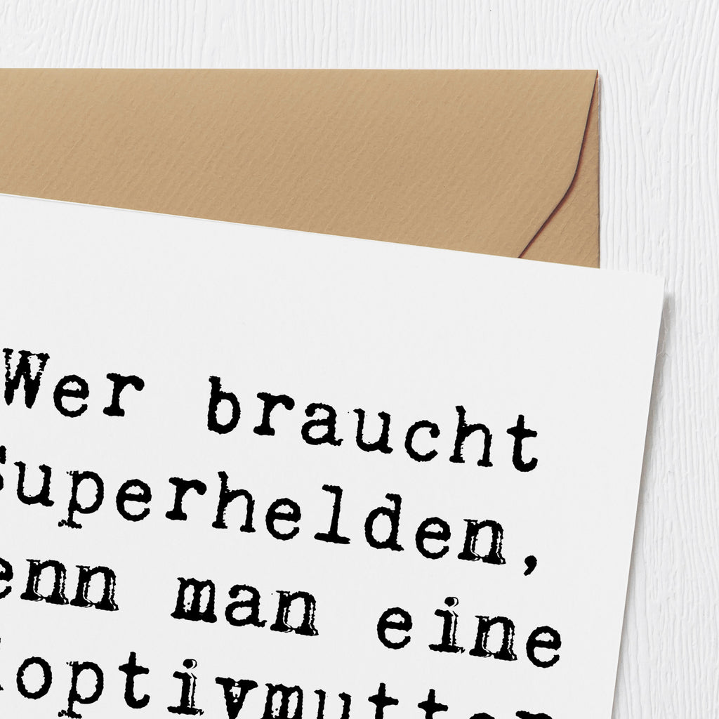 Deluxe Karte Spruch Adoptivmutter Heldin Karte, Grußkarte, Klappkarte, Einladungskarte, Glückwunschkarte, Hochzeitskarte, Geburtstagskarte, Hochwertige Grußkarte, Hochwertige Klappkarte, Familie, Vatertag, Muttertag, Bruder, Schwester, Mama, Papa, Oma, Opa