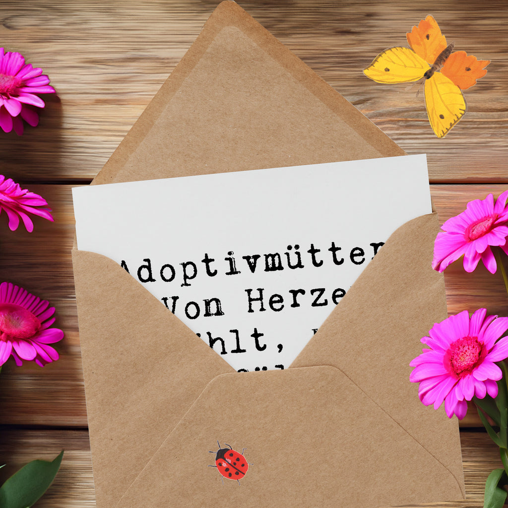 Deluxe Karte Spruch Adoptivmütter: Von Herzen gewählt, nicht zufällig verteilt. Karte, Grußkarte, Klappkarte, Einladungskarte, Glückwunschkarte, Hochzeitskarte, Geburtstagskarte, Hochwertige Grußkarte, Hochwertige Klappkarte, Familie, Vatertag, Muttertag, Bruder, Schwester, Mama, Papa, Oma, Opa