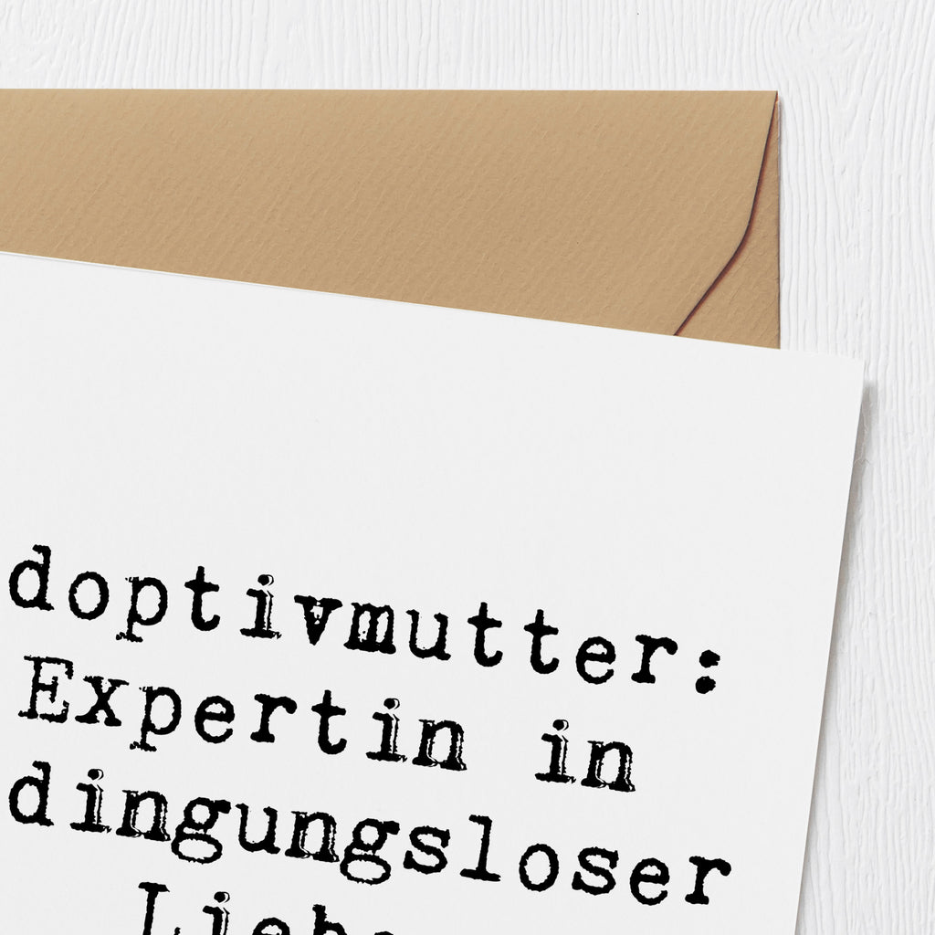 Deluxe Karte Spruch Adoptivmutter Expertin Karte, Grußkarte, Klappkarte, Einladungskarte, Glückwunschkarte, Hochzeitskarte, Geburtstagskarte, Hochwertige Grußkarte, Hochwertige Klappkarte, Familie, Vatertag, Muttertag, Bruder, Schwester, Mama, Papa, Oma, Opa