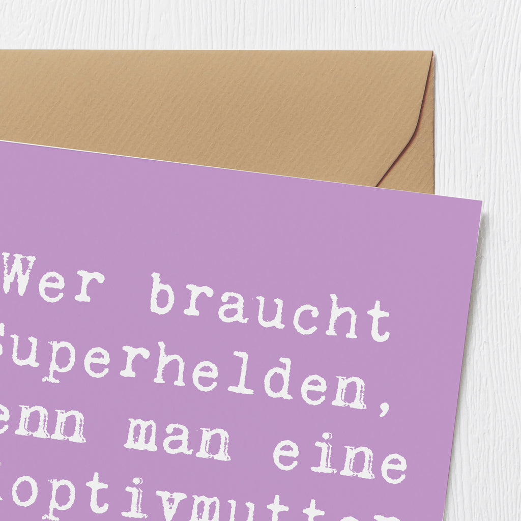 Deluxe Karte Spruch Adoptivmutter Heldin Karte, Grußkarte, Klappkarte, Einladungskarte, Glückwunschkarte, Hochzeitskarte, Geburtstagskarte, Hochwertige Grußkarte, Hochwertige Klappkarte, Familie, Vatertag, Muttertag, Bruder, Schwester, Mama, Papa, Oma, Opa