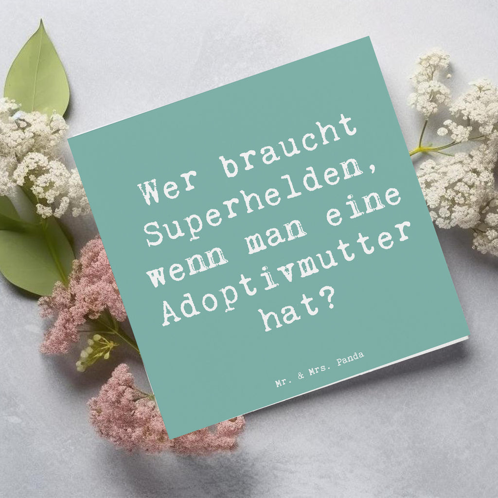 Deluxe Karte Spruch Adoptivmutter Heldin Karte, Grußkarte, Klappkarte, Einladungskarte, Glückwunschkarte, Hochzeitskarte, Geburtstagskarte, Hochwertige Grußkarte, Hochwertige Klappkarte, Familie, Vatertag, Muttertag, Bruder, Schwester, Mama, Papa, Oma, Opa