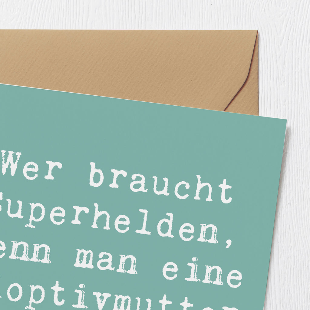 Deluxe Karte Spruch Adoptivmutter Heldin Karte, Grußkarte, Klappkarte, Einladungskarte, Glückwunschkarte, Hochzeitskarte, Geburtstagskarte, Hochwertige Grußkarte, Hochwertige Klappkarte, Familie, Vatertag, Muttertag, Bruder, Schwester, Mama, Papa, Oma, Opa