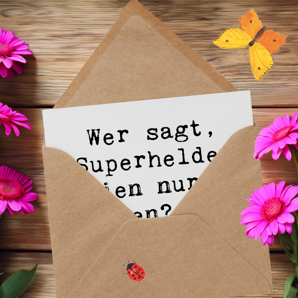 Deluxe Karte Spruch Adoptivvater Superheld Karte, Grußkarte, Klappkarte, Einladungskarte, Glückwunschkarte, Hochzeitskarte, Geburtstagskarte, Hochwertige Grußkarte, Hochwertige Klappkarte, Familie, Vatertag, Muttertag, Bruder, Schwester, Mama, Papa, Oma, Opa