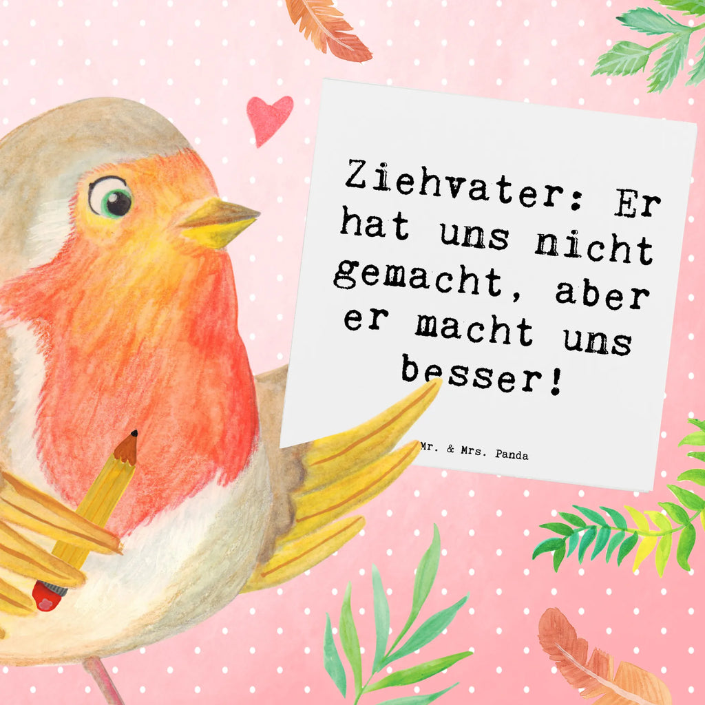 Deluxe Karte Spruch Ziehvater Liebe Karte, Grußkarte, Klappkarte, Einladungskarte, Glückwunschkarte, Hochzeitskarte, Geburtstagskarte, Hochwertige Grußkarte, Hochwertige Klappkarte, Familie, Vatertag, Muttertag, Bruder, Schwester, Mama, Papa, Oma, Opa