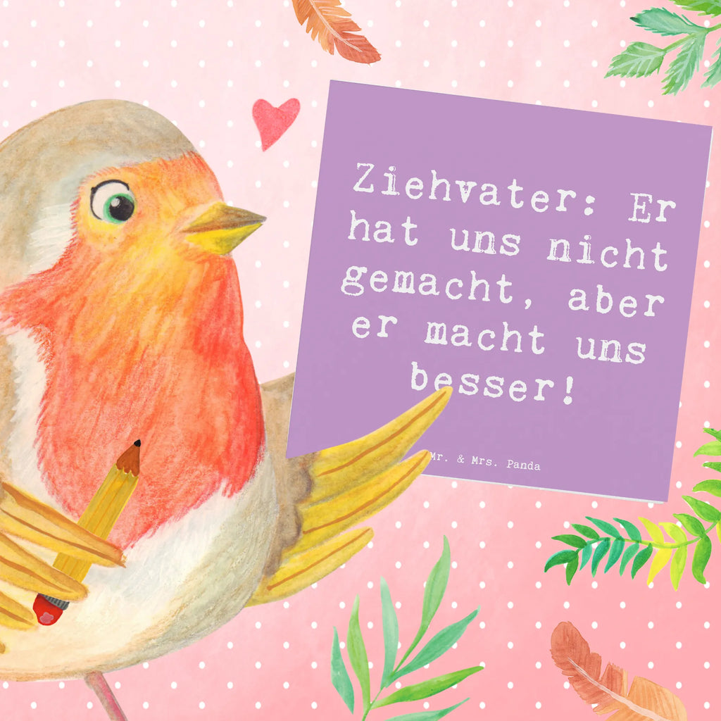 Deluxe Karte Spruch Ziehvater Liebe Karte, Grußkarte, Klappkarte, Einladungskarte, Glückwunschkarte, Hochzeitskarte, Geburtstagskarte, Hochwertige Grußkarte, Hochwertige Klappkarte, Familie, Vatertag, Muttertag, Bruder, Schwester, Mama, Papa, Oma, Opa
