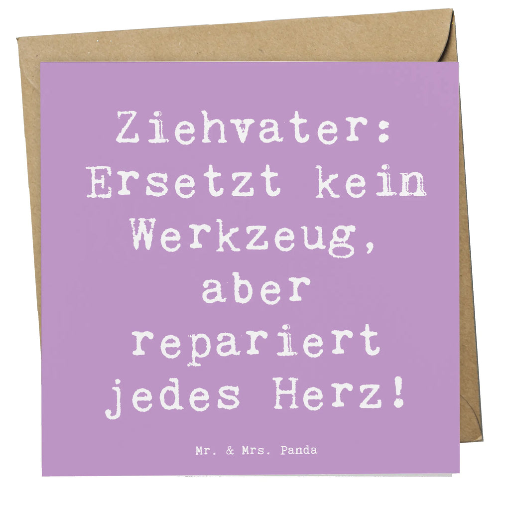 Deluxe Karte Spruch Ziehvater Herzreparatur Karte, Grußkarte, Klappkarte, Einladungskarte, Glückwunschkarte, Hochzeitskarte, Geburtstagskarte, Hochwertige Grußkarte, Hochwertige Klappkarte, Familie, Vatertag, Muttertag, Bruder, Schwester, Mama, Papa, Oma, Opa