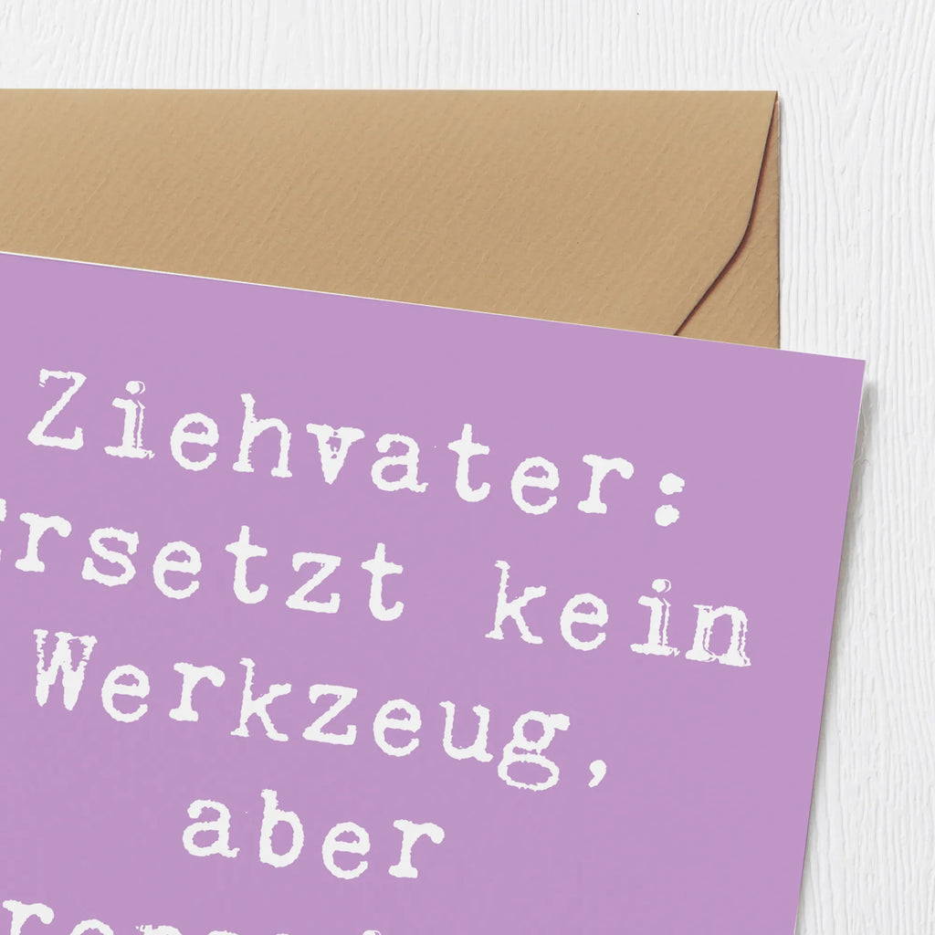 Deluxe Karte Spruch Ziehvater Herzreparatur Karte, Grußkarte, Klappkarte, Einladungskarte, Glückwunschkarte, Hochzeitskarte, Geburtstagskarte, Hochwertige Grußkarte, Hochwertige Klappkarte, Familie, Vatertag, Muttertag, Bruder, Schwester, Mama, Papa, Oma, Opa