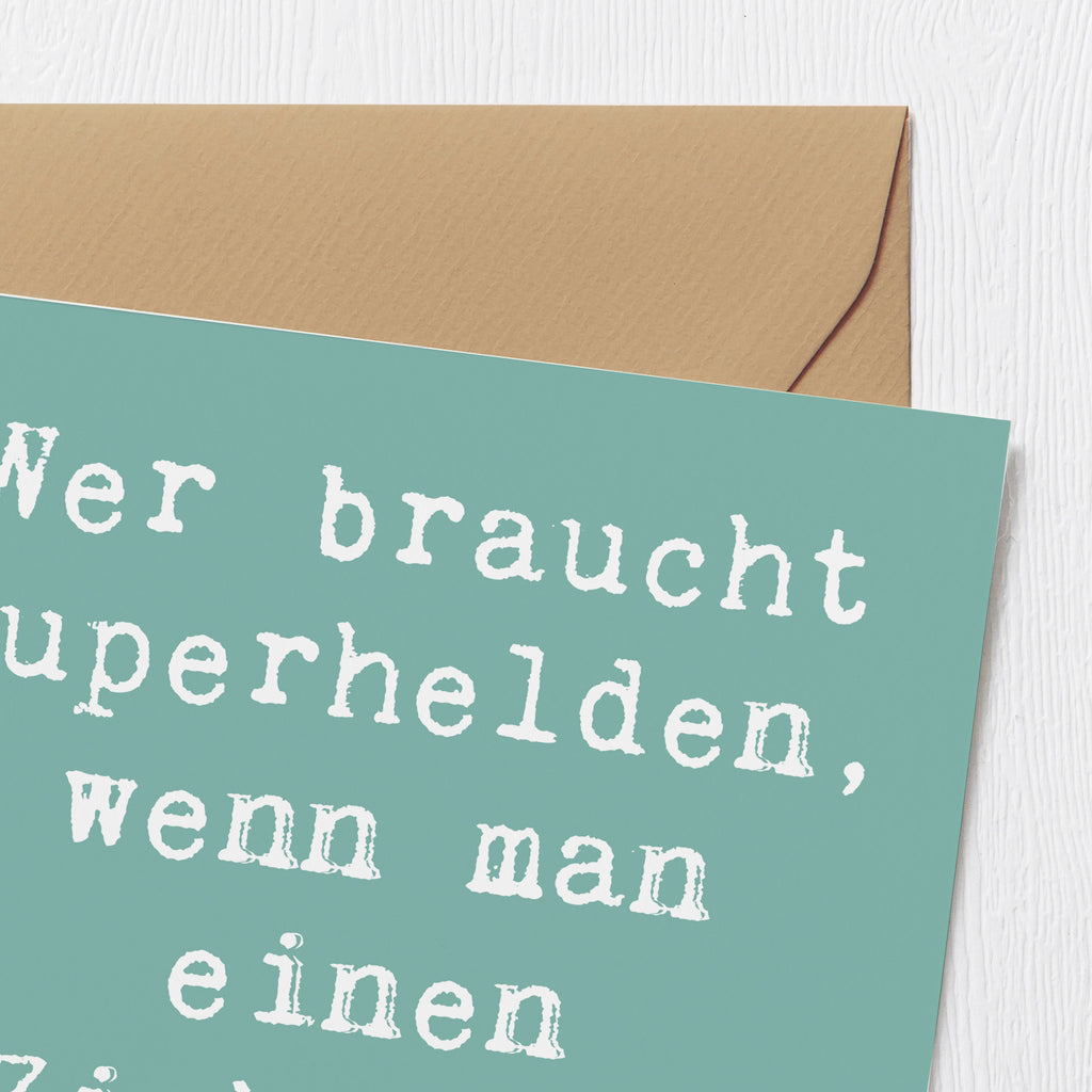 Deluxe Karte Spruch Ziehvater Held Karte, Grußkarte, Klappkarte, Einladungskarte, Glückwunschkarte, Hochzeitskarte, Geburtstagskarte, Hochwertige Grußkarte, Hochwertige Klappkarte, Familie, Vatertag, Muttertag, Bruder, Schwester, Mama, Papa, Oma, Opa