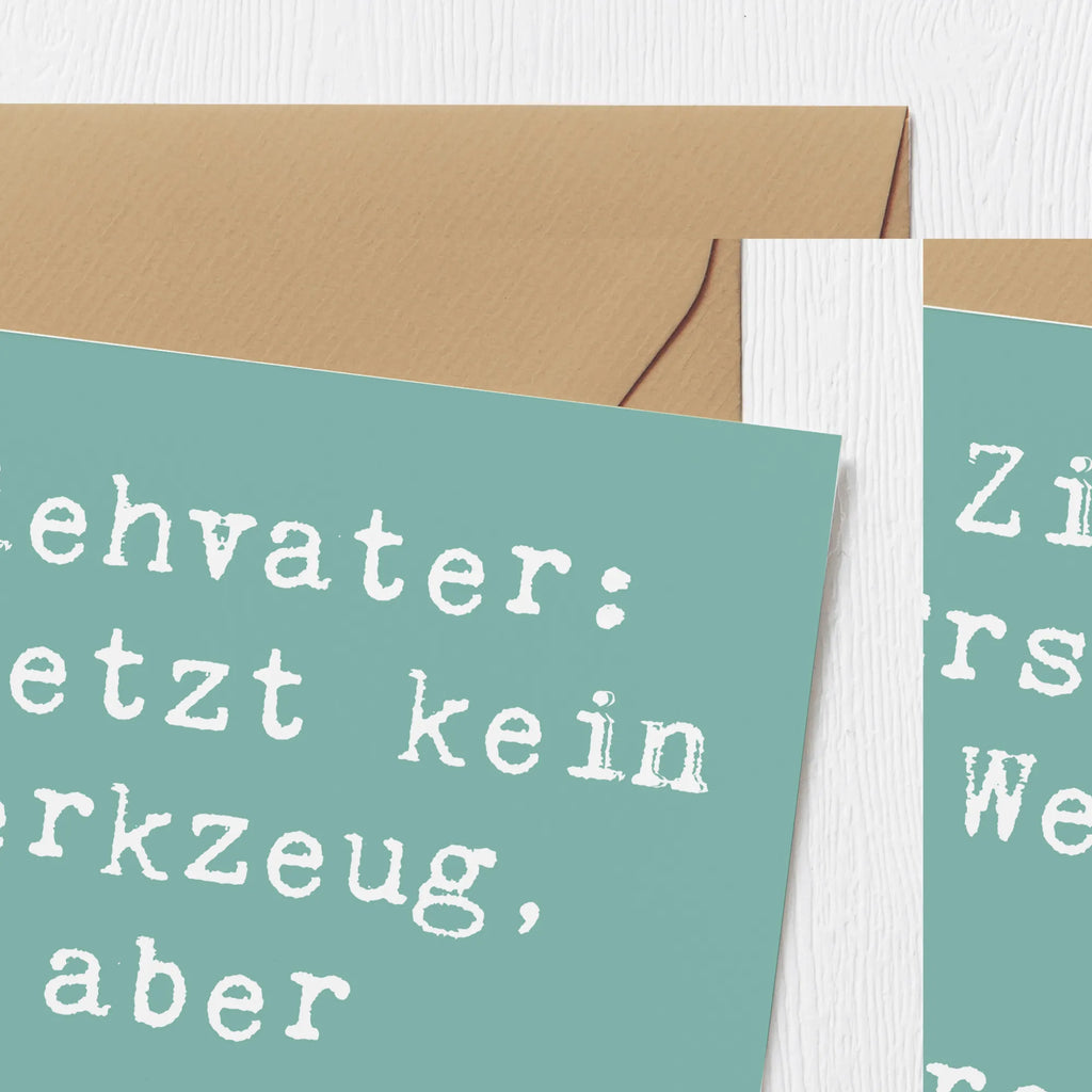 Deluxe Karte Spruch Ziehvater Herzreparatur Karte, Grußkarte, Klappkarte, Einladungskarte, Glückwunschkarte, Hochzeitskarte, Geburtstagskarte, Hochwertige Grußkarte, Hochwertige Klappkarte, Familie, Vatertag, Muttertag, Bruder, Schwester, Mama, Papa, Oma, Opa