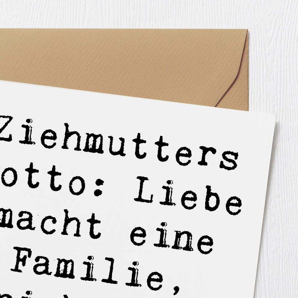 Deluxe Karte Spruch Ziehmutter Liebe Karte, Grußkarte, Klappkarte, Einladungskarte, Glückwunschkarte, Hochzeitskarte, Geburtstagskarte, Hochwertige Grußkarte, Hochwertige Klappkarte, Familie, Vatertag, Muttertag, Bruder, Schwester, Mama, Papa, Oma, Opa