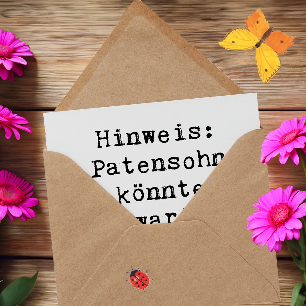 Deluxe Karte Spruch Unerwartetes Lachen Patensohn Karte, Grußkarte, Klappkarte, Einladungskarte, Glückwunschkarte, Hochzeitskarte, Geburtstagskarte, Hochwertige Grußkarte, Hochwertige Klappkarte, Familie, Vatertag, Muttertag, Bruder, Schwester, Mama, Papa, Oma, Opa