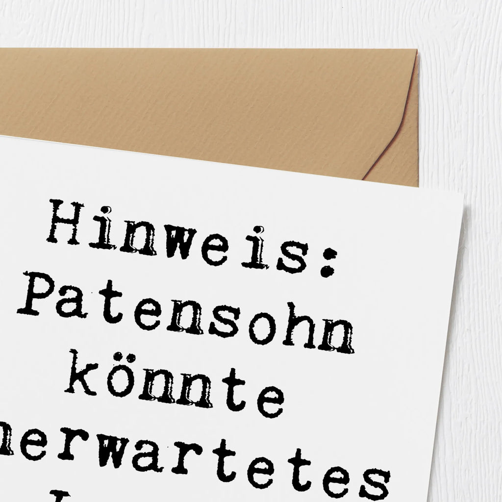 Deluxe Karte Spruch Unerwartetes Lachen Patensohn Karte, Grußkarte, Klappkarte, Einladungskarte, Glückwunschkarte, Hochzeitskarte, Geburtstagskarte, Hochwertige Grußkarte, Hochwertige Klappkarte, Familie, Vatertag, Muttertag, Bruder, Schwester, Mama, Papa, Oma, Opa