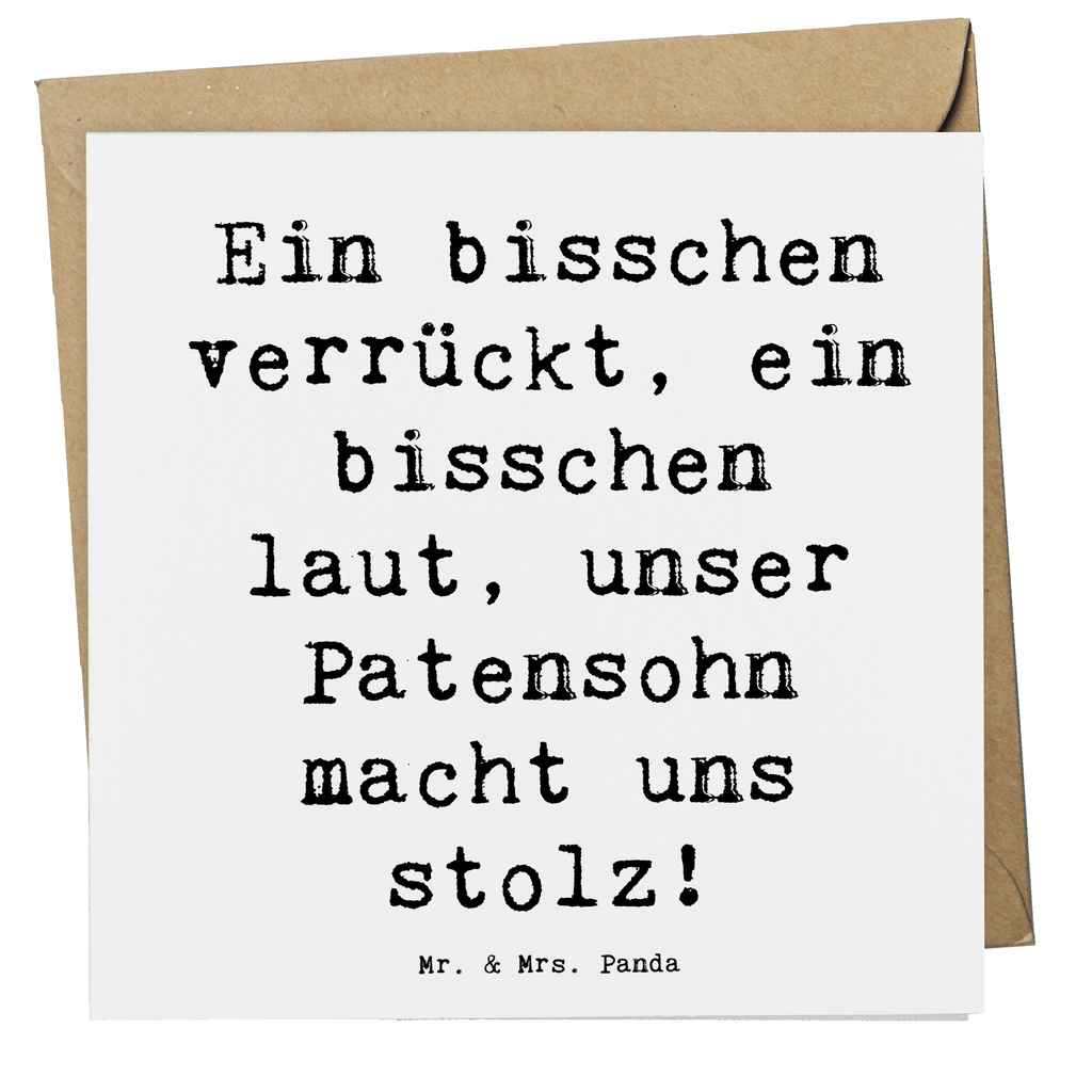 Deluxe Karte Spruch Stolzer Patensohn Karte, Grußkarte, Klappkarte, Einladungskarte, Glückwunschkarte, Hochzeitskarte, Geburtstagskarte, Hochwertige Grußkarte, Hochwertige Klappkarte, Familie, Vatertag, Muttertag, Bruder, Schwester, Mama, Papa, Oma, Opa