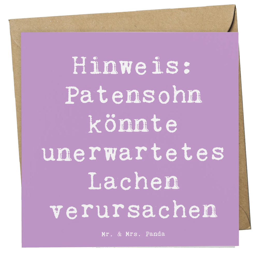 Deluxe Karte Spruch Unerwartetes Lachen Patensohn Karte, Grußkarte, Klappkarte, Einladungskarte, Glückwunschkarte, Hochzeitskarte, Geburtstagskarte, Hochwertige Grußkarte, Hochwertige Klappkarte, Familie, Vatertag, Muttertag, Bruder, Schwester, Mama, Papa, Oma, Opa