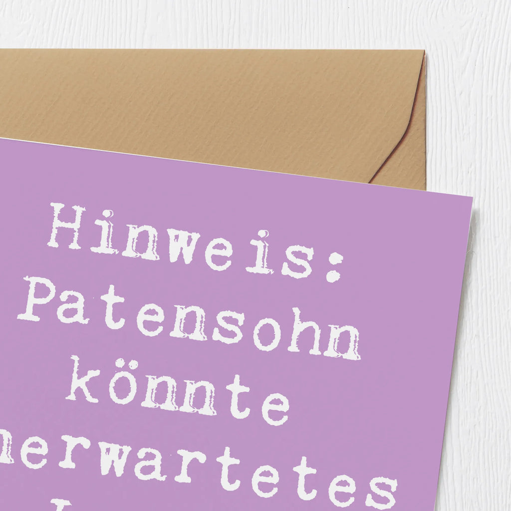 Deluxe Karte Spruch Unerwartetes Lachen Patensohn Karte, Grußkarte, Klappkarte, Einladungskarte, Glückwunschkarte, Hochzeitskarte, Geburtstagskarte, Hochwertige Grußkarte, Hochwertige Klappkarte, Familie, Vatertag, Muttertag, Bruder, Schwester, Mama, Papa, Oma, Opa