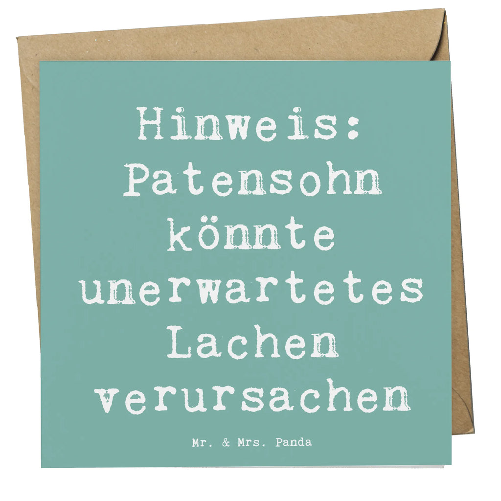 Deluxe Karte Spruch Unerwartetes Lachen Patensohn Karte, Grußkarte, Klappkarte, Einladungskarte, Glückwunschkarte, Hochzeitskarte, Geburtstagskarte, Hochwertige Grußkarte, Hochwertige Klappkarte, Familie, Vatertag, Muttertag, Bruder, Schwester, Mama, Papa, Oma, Opa