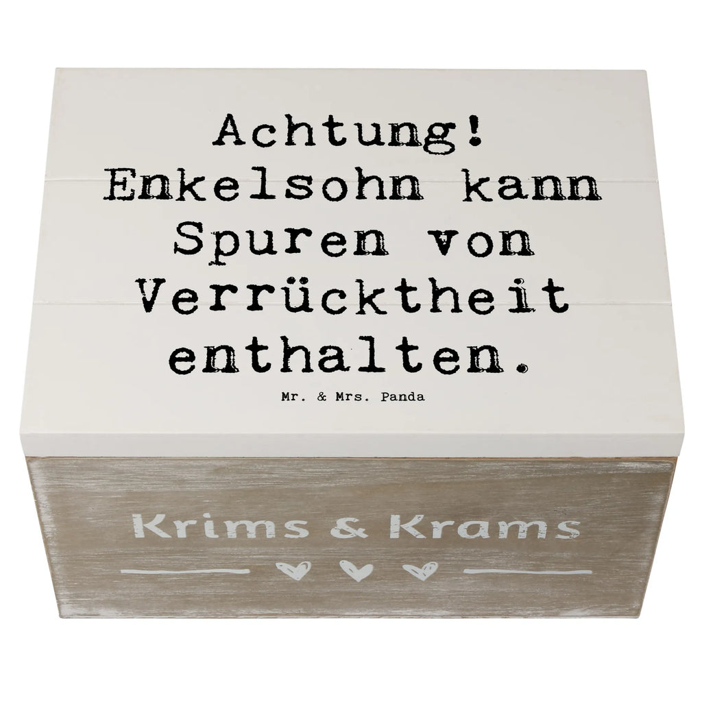 Holzkiste Spruch Enkelsohn Verrücktheit Holzkiste, Kiste, Schatzkiste, Truhe, Schatulle, XXL, Erinnerungsbox, Erinnerungskiste, Dekokiste, Aufbewahrungsbox, Geschenkbox, Geschenkdose, Familie, Vatertag, Muttertag, Bruder, Schwester, Mama, Papa, Oma, Opa