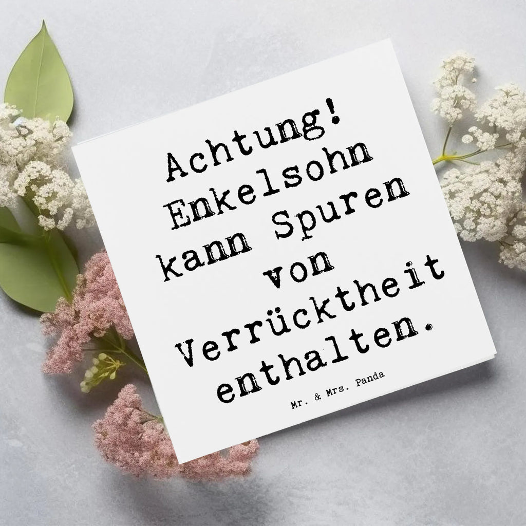 Deluxe Karte Spruch Enkelsohn Verrücktheit Karte, Grußkarte, Klappkarte, Einladungskarte, Glückwunschkarte, Hochzeitskarte, Geburtstagskarte, Hochwertige Grußkarte, Hochwertige Klappkarte, Familie, Vatertag, Muttertag, Bruder, Schwester, Mama, Papa, Oma, Opa