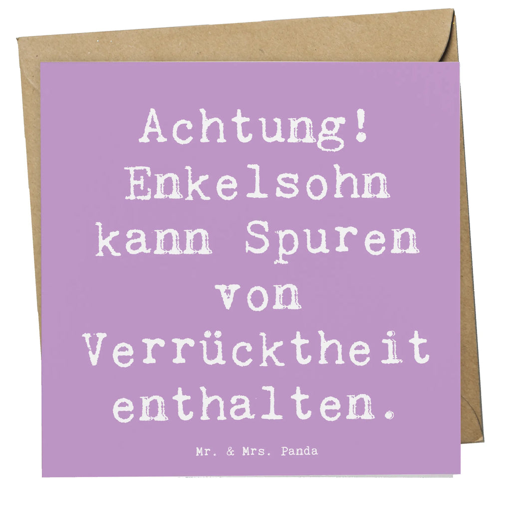 Deluxe Karte Spruch Enkelsohn Verrücktheit Karte, Grußkarte, Klappkarte, Einladungskarte, Glückwunschkarte, Hochzeitskarte, Geburtstagskarte, Hochwertige Grußkarte, Hochwertige Klappkarte, Familie, Vatertag, Muttertag, Bruder, Schwester, Mama, Papa, Oma, Opa