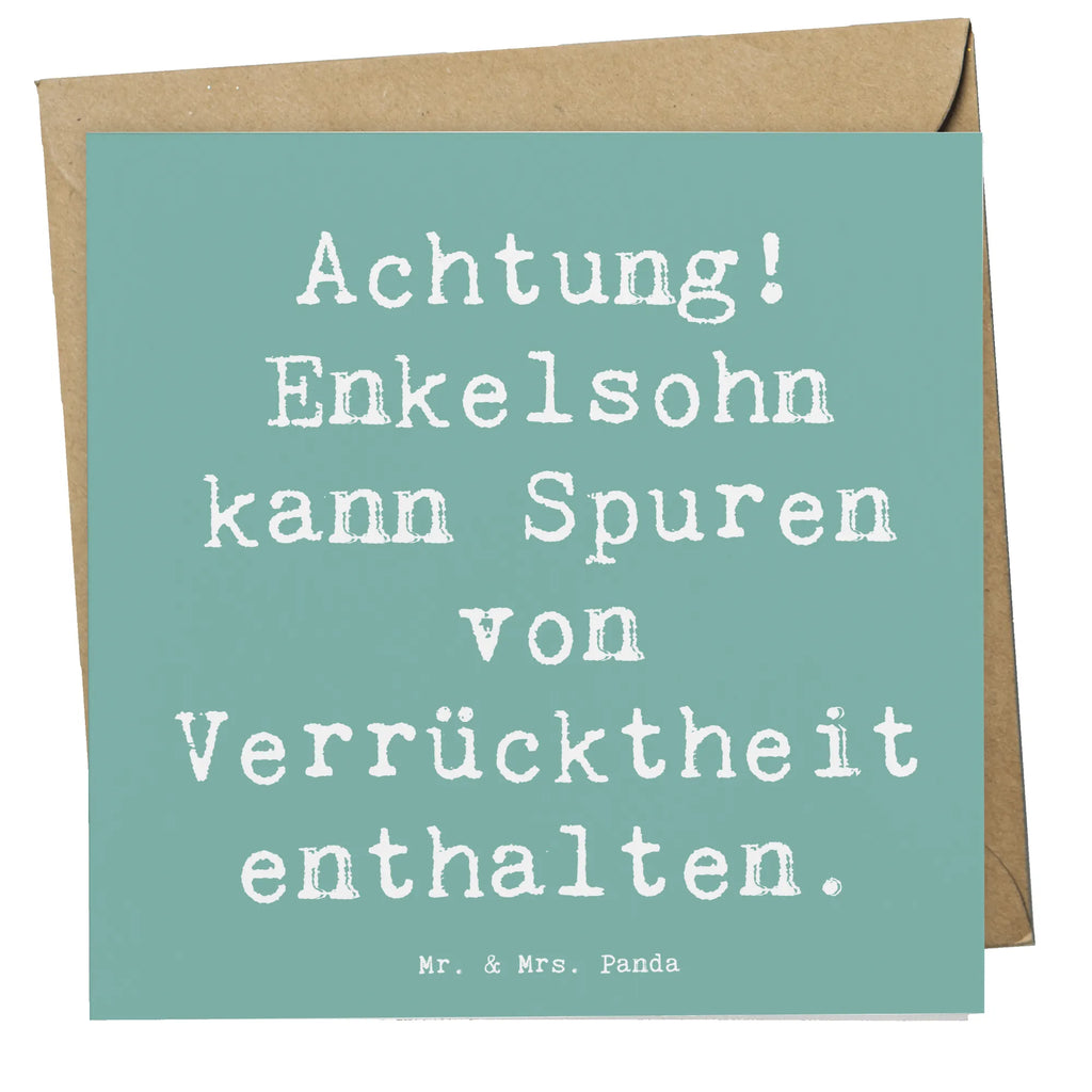 Deluxe Karte Spruch Enkelsohn Verrücktheit Karte, Grußkarte, Klappkarte, Einladungskarte, Glückwunschkarte, Hochzeitskarte, Geburtstagskarte, Hochwertige Grußkarte, Hochwertige Klappkarte, Familie, Vatertag, Muttertag, Bruder, Schwester, Mama, Papa, Oma, Opa