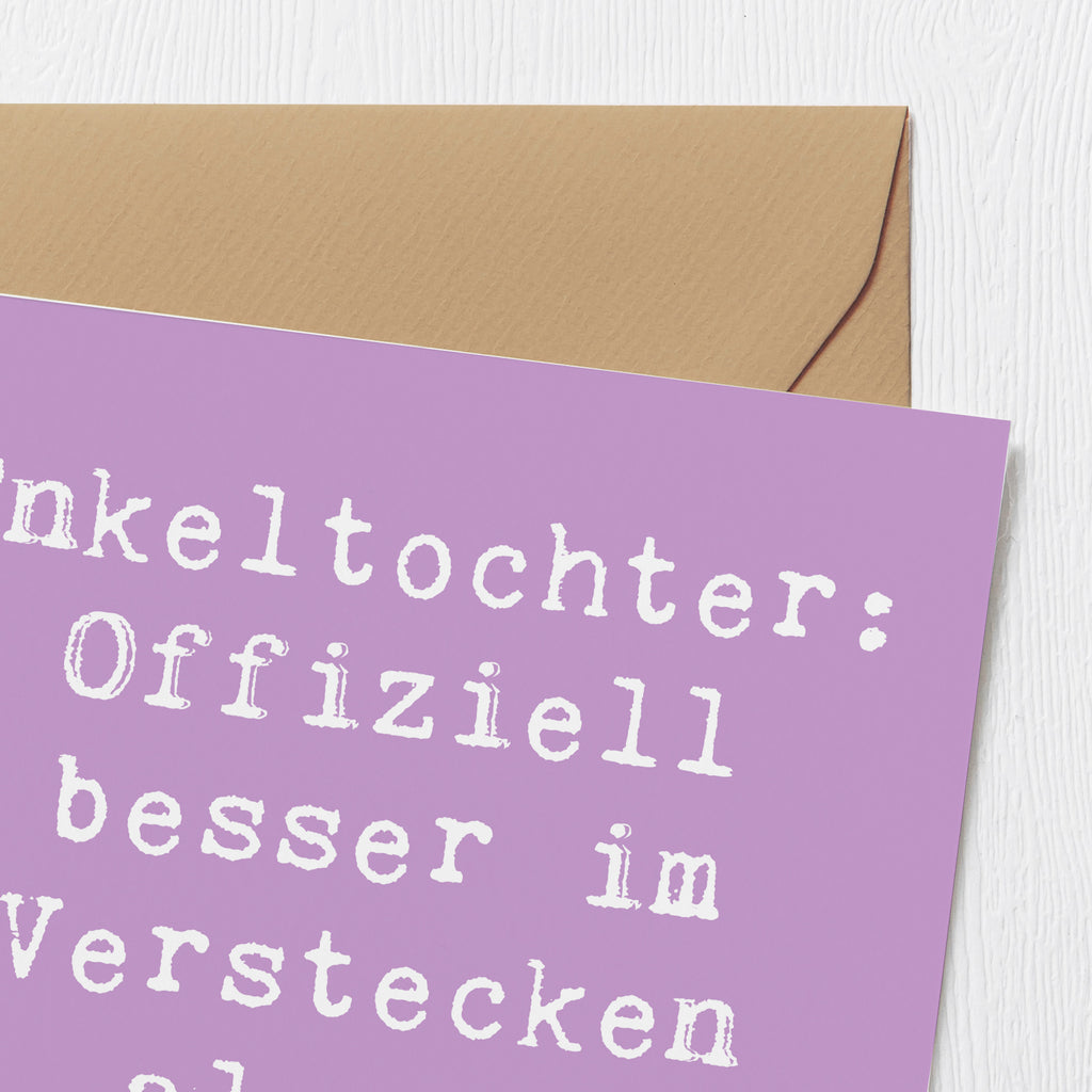 Deluxe Karte Spruch Enkeltochter Verstecken Karte, Grußkarte, Klappkarte, Einladungskarte, Glückwunschkarte, Hochzeitskarte, Geburtstagskarte, Hochwertige Grußkarte, Hochwertige Klappkarte, Familie, Vatertag, Muttertag, Bruder, Schwester, Mama, Papa, Oma, Opa