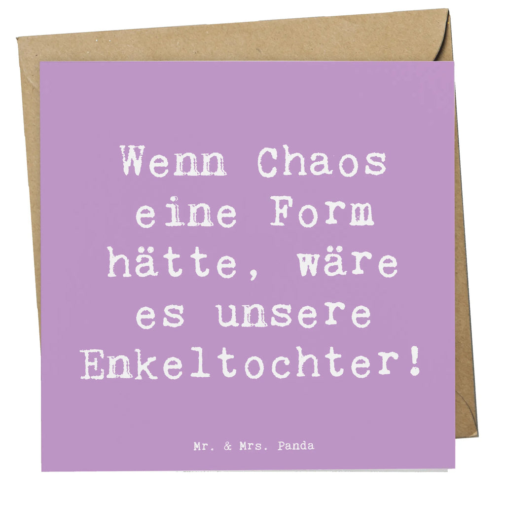 Deluxe Karte Spruch Enkeltochter Chaos Karte, Grußkarte, Klappkarte, Einladungskarte, Glückwunschkarte, Hochzeitskarte, Geburtstagskarte, Hochwertige Grußkarte, Hochwertige Klappkarte, Familie, Vatertag, Muttertag, Bruder, Schwester, Mama, Papa, Oma, Opa