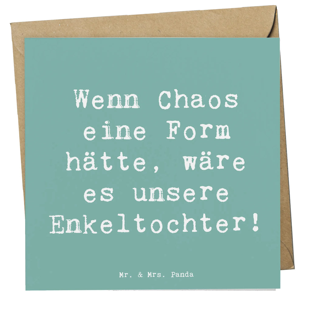 Deluxe Karte Spruch Enkeltochter Chaos Karte, Grußkarte, Klappkarte, Einladungskarte, Glückwunschkarte, Hochzeitskarte, Geburtstagskarte, Hochwertige Grußkarte, Hochwertige Klappkarte, Familie, Vatertag, Muttertag, Bruder, Schwester, Mama, Papa, Oma, Opa