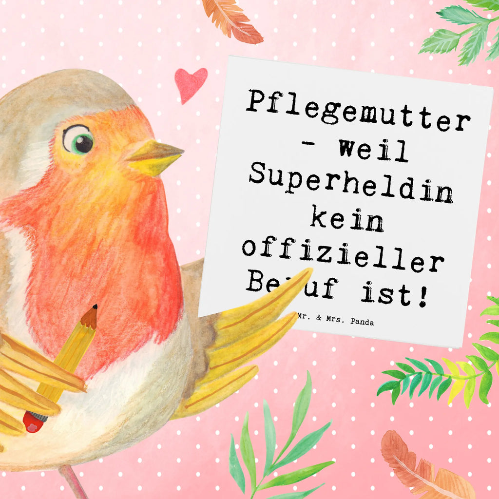 Deluxe Karte Spruch Pflegemutter Superheldin Karte, Grußkarte, Klappkarte, Einladungskarte, Glückwunschkarte, Hochzeitskarte, Geburtstagskarte, Hochwertige Grußkarte, Hochwertige Klappkarte, Familie, Vatertag, Muttertag, Bruder, Schwester, Mama, Papa, Oma, Opa